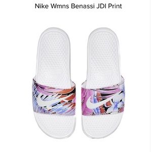 Nike benassi jdi print white habanero ember glow
